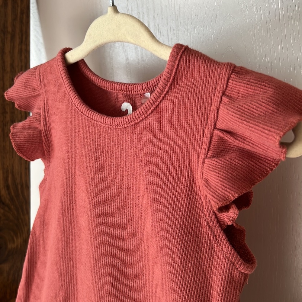 Cotton On Girls Ruffle Sleeve Ribbed Tank Size 3 - Picture 3 of 6